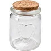 Clayre & Eef Voorraadpot Transparant Glas Hartjes