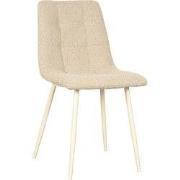 LABEL51 Eetkamerstoel Nino - Zand - Boucle - Shaded White Frame