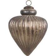 Clayre & Eef Kerstbal Grijs Bruin Glas