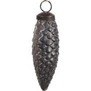 Clayre & Eef Kerstbal Zilverkleurig Bruin Glas
