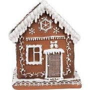 Clayre & Eef Gingerbread house met LED Bruin Polyresin