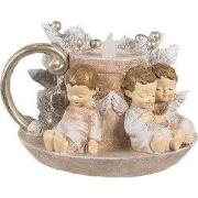 Clayre & Eef Kerstdecoratie met LED-verlichting Kandelaar Bruin Polyre...