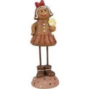 Clayre & Eef Kerstdecoratie Beeld Gingerbread man Bruin Polyresin