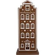 Clayre & Eef Gingerbread house met LED Bruin Metaal
