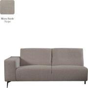 LABEL51 Bank Nero - Taupe - Micro Suede - 2,5-Zits Arm Links Voorstaan...