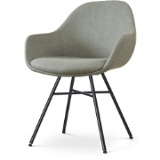 Noa-Mae eetkamerstoel saliegroen - zwart onderstel