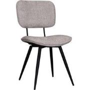 LABEL51 Eetkamerstoel Liva - Stone - Elite - Zwart Metalen Frame