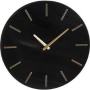 Mica Decorations Brixen Klok - 35x35x4 cm - Aluminium - Zwart
