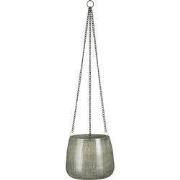 Mica Decorations Bloempot Benson - 19x19x16 cm - Ijzer - Lichtgrijs