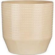Mica Decorations Bloempot Nola - 23x23x22 cm - Keramiek - Beige