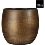 Mica Decorations Bloempot Porto - 32x32x32 cm - Terracotta - Brons,Met...