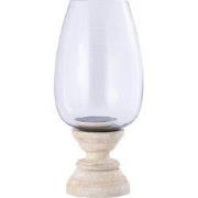 PTMD Windlicht Qez - 20x20x44 cm - Glas - Creme
