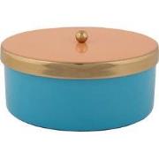 Present Time - Opbergbox Double Funky Medium - Aqua blue & peach orang...