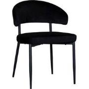 LABEL51 Eetkamerstoel Bliss - Zwart - Fluweel - Black Frame