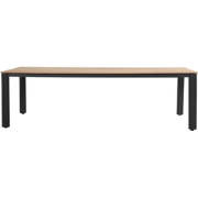 Winston Din.T.220 x 100 cm Alu-Teak Tafel Antraciet