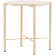 Thora ronde bijzettafel beige - met stenen blad - Ø 40 cm