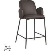 D-MAXX Barkruk Jari - Antraciet - Microfiber - Zithoogte 65