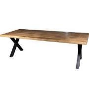 Giga Meubel Eettafel Mangohout - 300x100x76cm - Metaal - Duncan