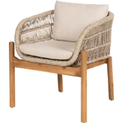 Teresa houten tuinstoel beige - met zitkussens