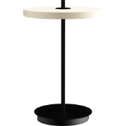 Asteria Move tafellamp pearl white met zwarte voet - Ø 20 x 31 cm