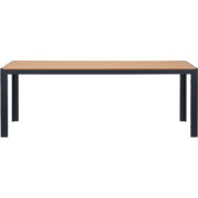 Tibbe aluminium tuintafel zwart met polywood tafelblad - 205 x 90 cm