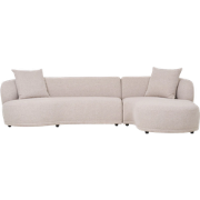 Mandy gestoffeerde 3,5-zits hoekbank beige - rechts - 294 cm