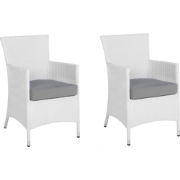 ITALY  - Tuinstoel set van 2 - Wit - PE rotan