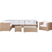 XXL - Loungeset voor 8 - Zandbeige/Gebroken wit - PE rotan