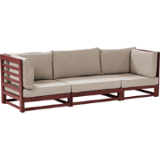 TRANI - Tuinbank 3-zits - Donkerrood - Acaciahout