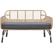 PRATELLO - Tweezitsbank - Grafietgrijs - PE rotan