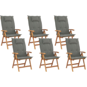 JAVA  - Tuinstoel set van 6 - Lichthout/Grafietgrijs - Acaciahout