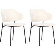 KENAI - Eetkamerstoel set van 2 - Lichtbeige - Polyester