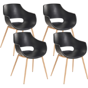 MILLERS - Set van 4 stoelen - Zwart - Synthetisch materiaal
