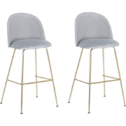 ARCOLA - Barkruk - Lichtgrijs - Fluweel