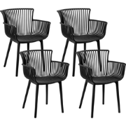 PESARO  - Tuinstoel set van 4 - Zwart - Polypropyleen