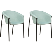 AMES - Eetkamerstoel set van 2 - Mintgroen - Polyester