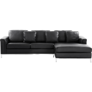OSLO - Hoekbank - Zwart - Linkerzijde - 270 cm - Leer