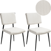 STURGIS - Eetkamerstoel set van 2 - Gebroken wit - Corduroy