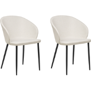 MASON - Eetkamerstoel set van 2 - Lichtbeige - Polyester