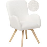 BJARN - Fauteuil - Wit - Bouclé