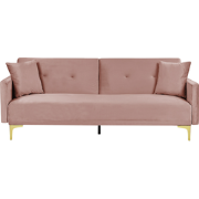 LUCAN  - Slaapbank 2-zits - Roze - Fluweel