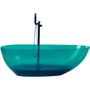 BLANCARENA - Vrijstaande badkuip - Blauwgroen - Solid surface