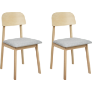 SCANDIA - Eetkamerstoel set van 2 - Lichtgrijs - Rubberhout