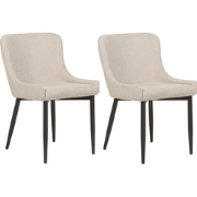 EVERLY - Eetkamerstoel set van 2 - Lichtbeige - Polyester