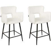 SANILAC - Barkruk set van 2 - Wit - Fluweel