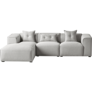 DOLVA - Hoekbank - Lichtgrijs - Rechtszijdig - Polyester
