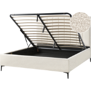 SEZANNE - Bed met opbergruimte - Gebroken wit - 180 x 200 cm - Bouclé