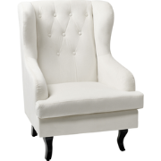 ALTA - Chesterfield fauteuil - Gebroken wit - Polyester