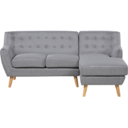 MOTALA - Hoekbank 3-zits - Lichtgrijs - Links - 176 cm - Polyester