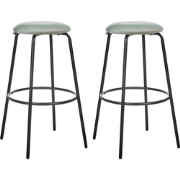 MORTON - Barkruk set van 2 - Mintgroen - Fluweel